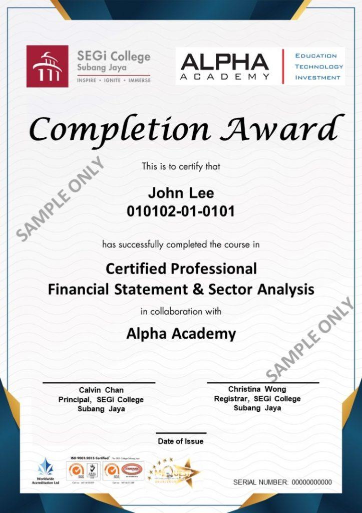 Business Executive Certificate From Alpha Academy