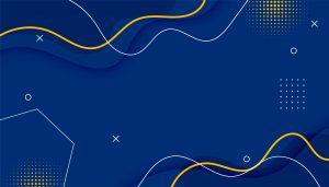 Memphis Blue Background With Halftone And Line Elements