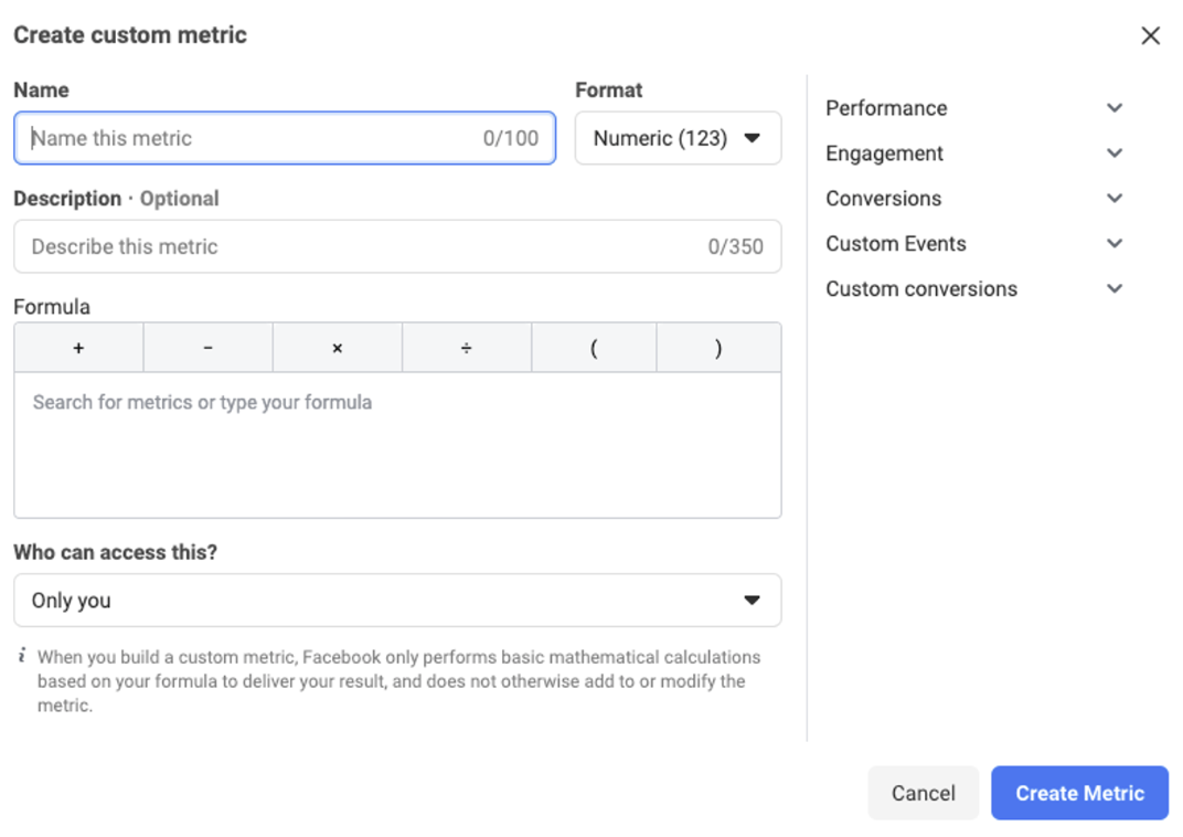 custom metrics iprima